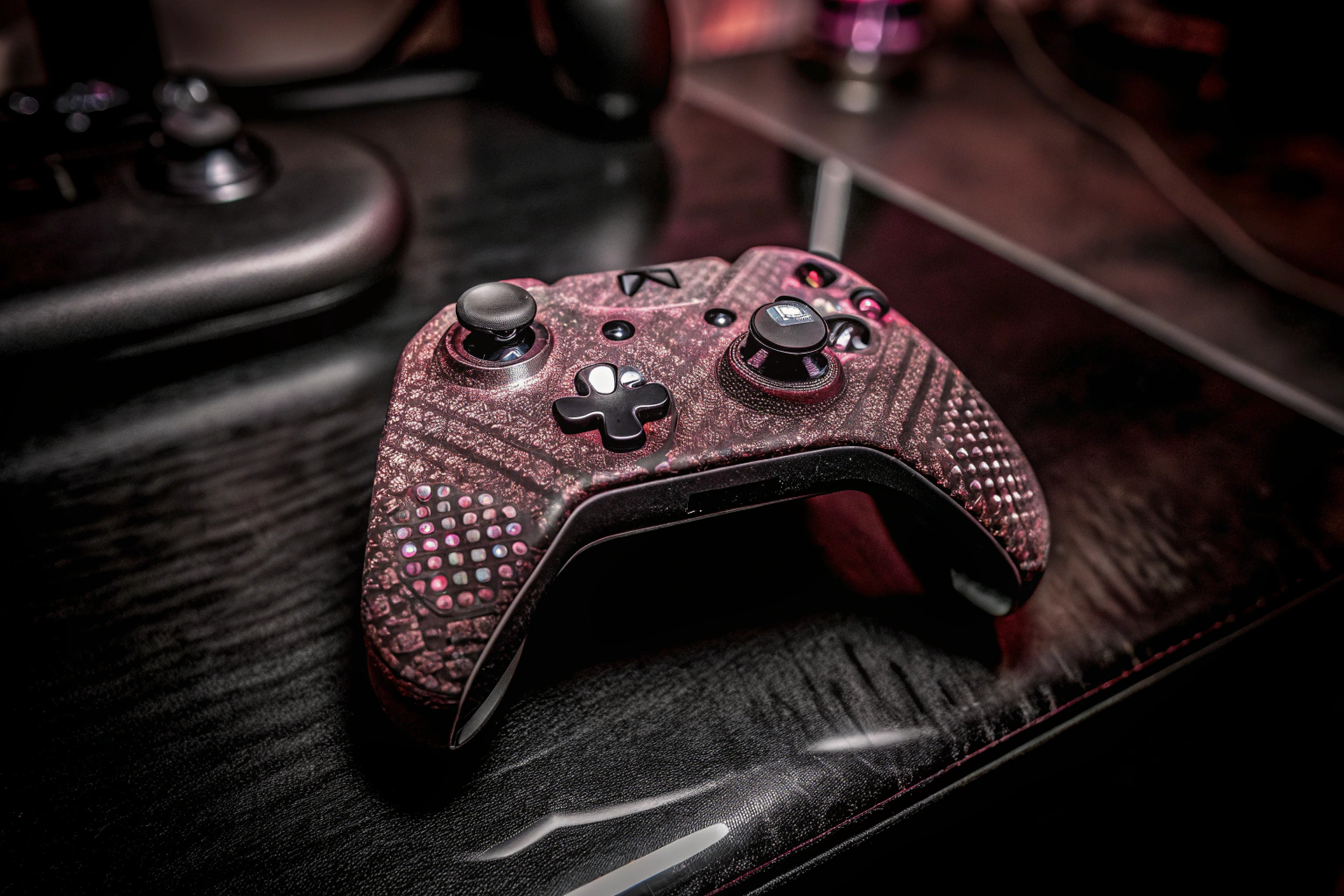 Ein individuell gestalteter Gaming-Controller mit einzigartigem Design. Individueller Gaming-Controller