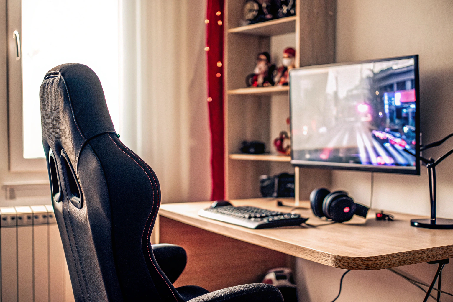 Ein junger Gamer in einem stylischen Pullover, der seine Leidenschaft für Gaming ausdrückt. Junger Gamer im Pullover