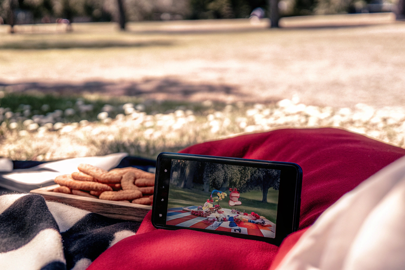 Ein Kind, das ein kreatives Spiel auf einem Smartphone spielt Kind spielt kreatives Spiel auf Smartphone