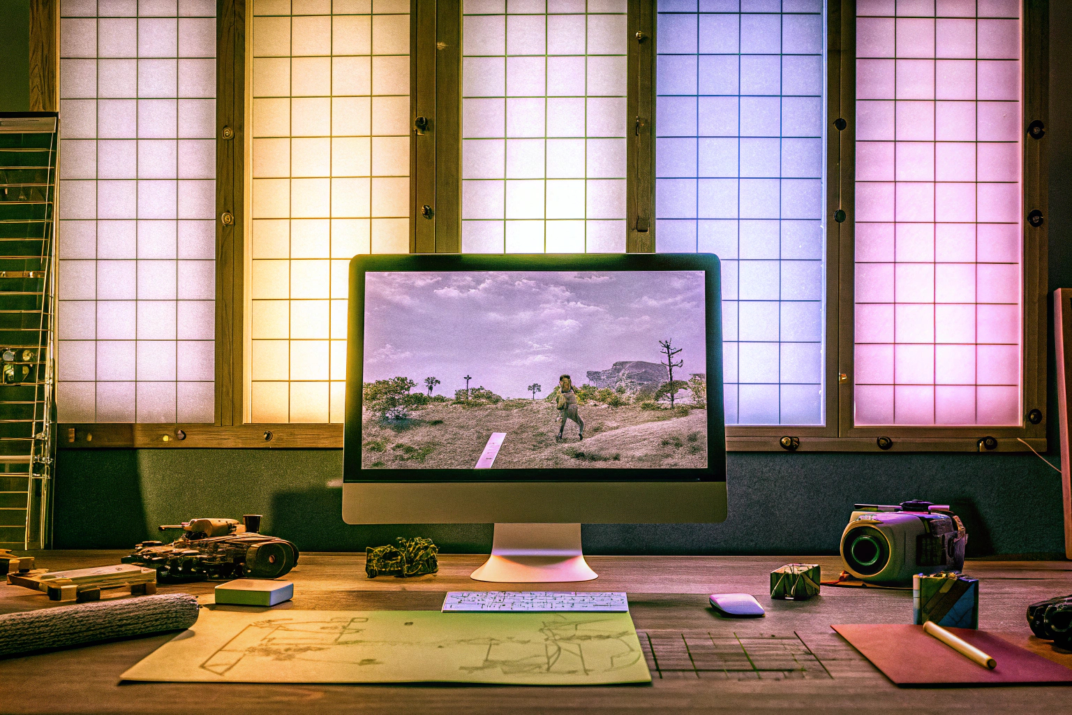 Ein Kind, das mit der Unreal Engine sein erstes Spiel entwickelt. Kind entwickelt Spiel mit Unreal Engine