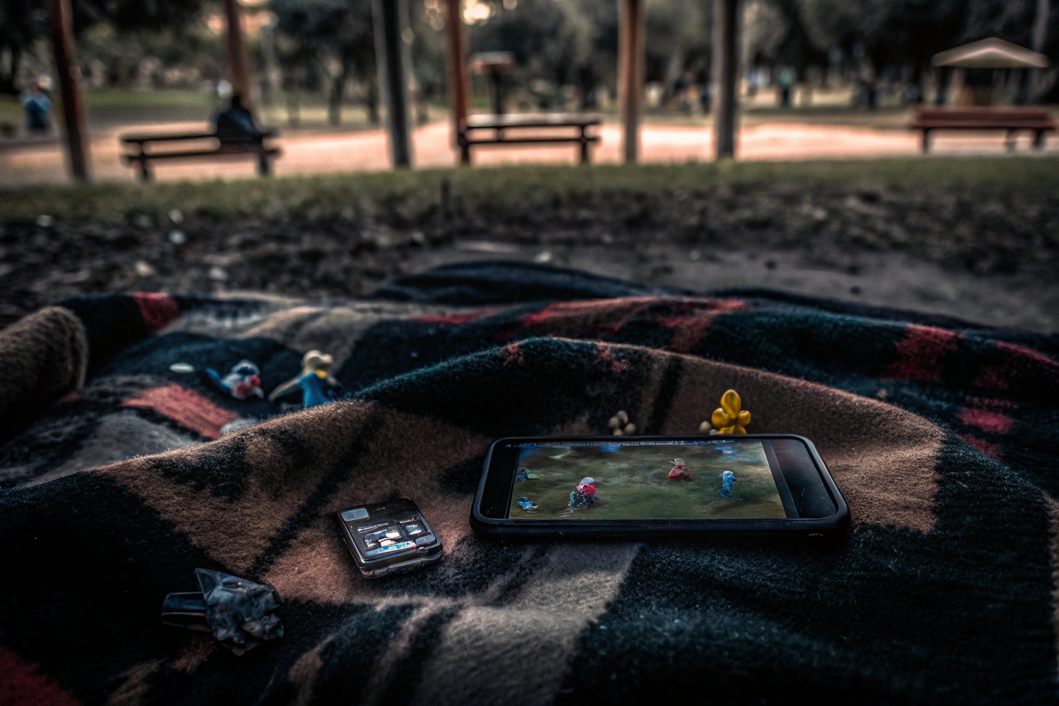 Ein Mädchen, das auf ihrem Smartphone ein kreatives Spiel spielt Mädchen spielt kreatives Spiel auf Smartphone