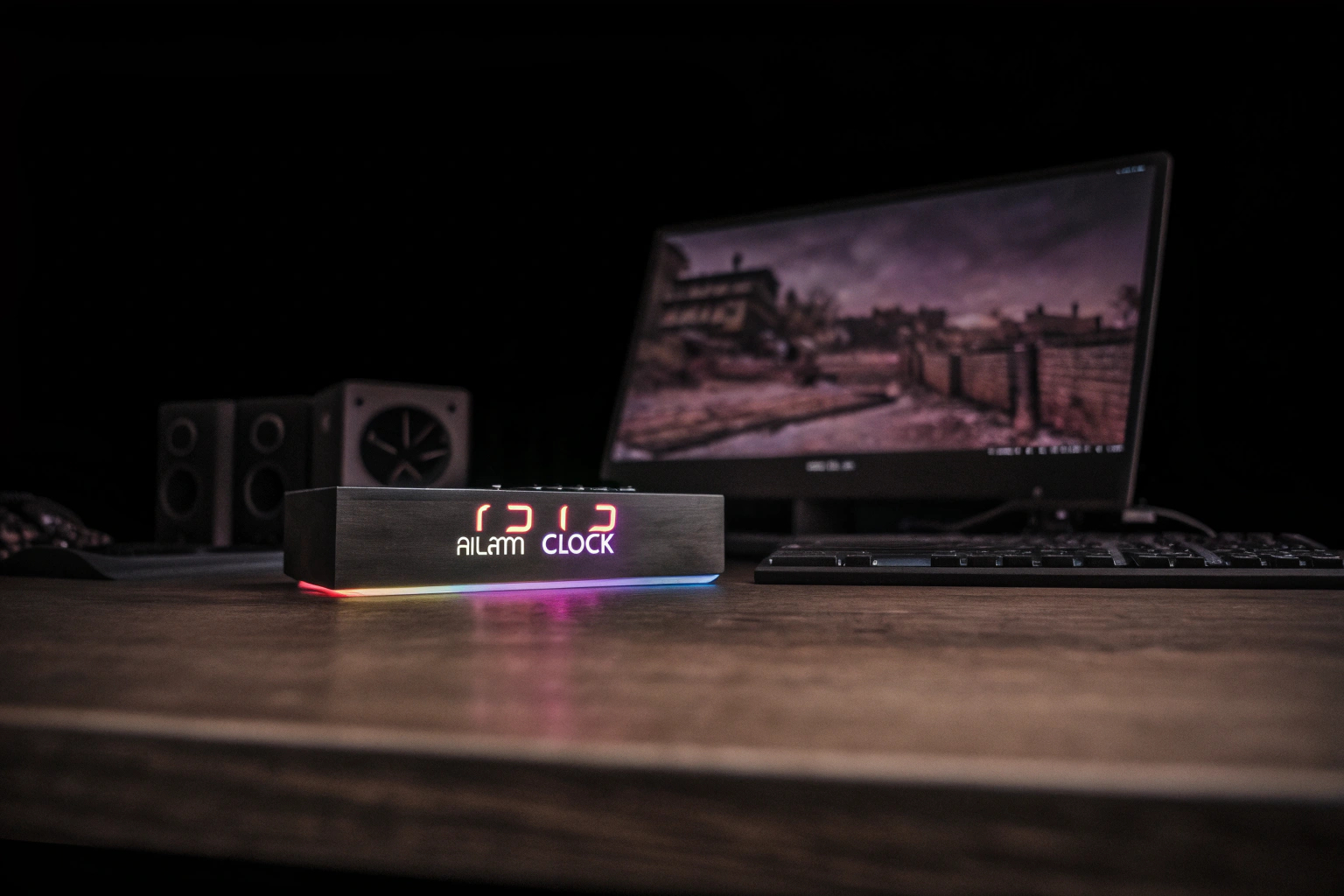 Ein moderner LED-Wecker mit RGB-Farbwechsel und zahlreichen Funktionen. RGB LED Digitalwecker für Gamer