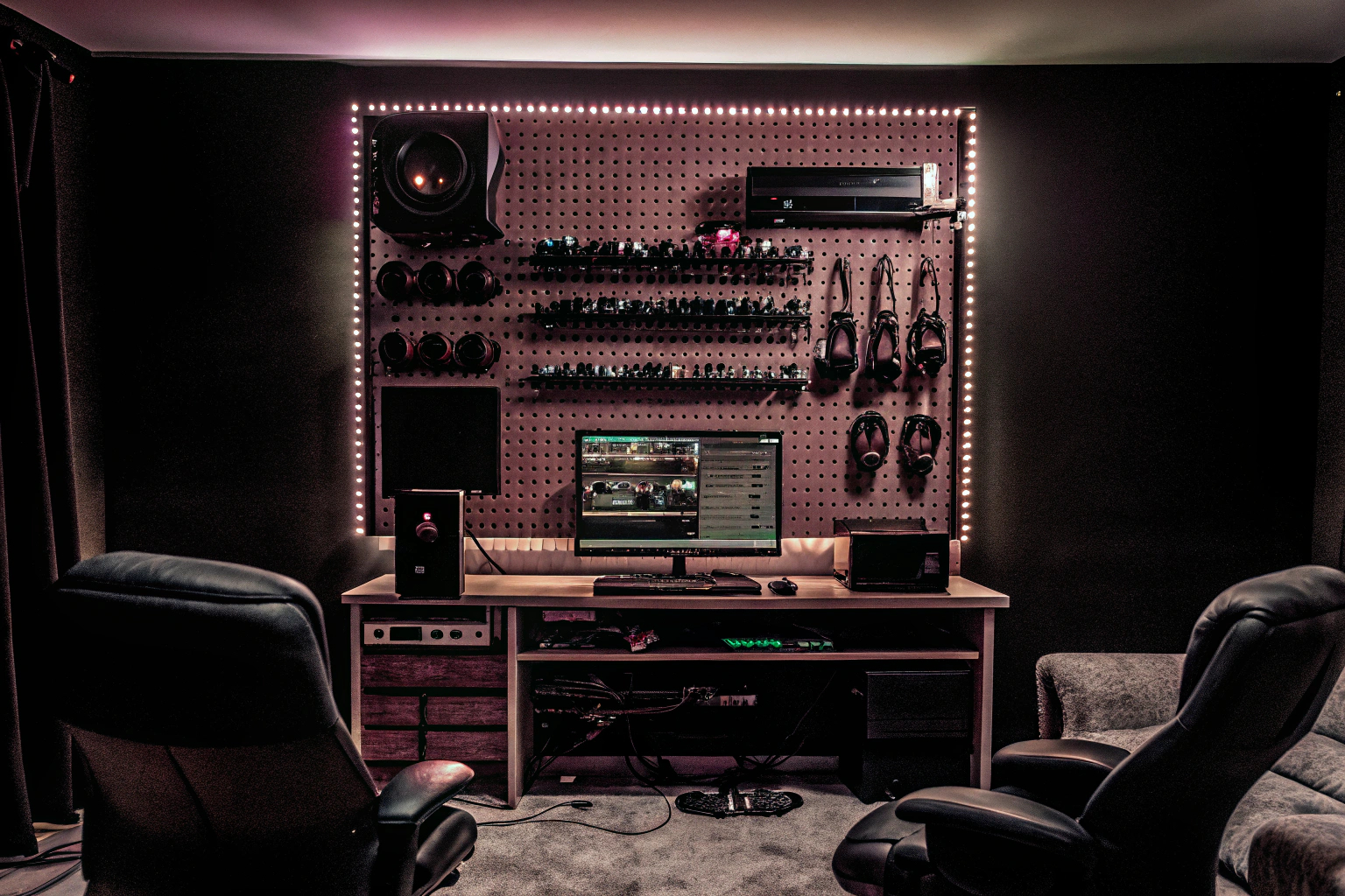 Ein organisiertes Gaming-Zimmer mit dem Keepo Stecktafel-Kombinationsset. Keepo Stecktafel-Kombinationsset im Gaming-Zimmer