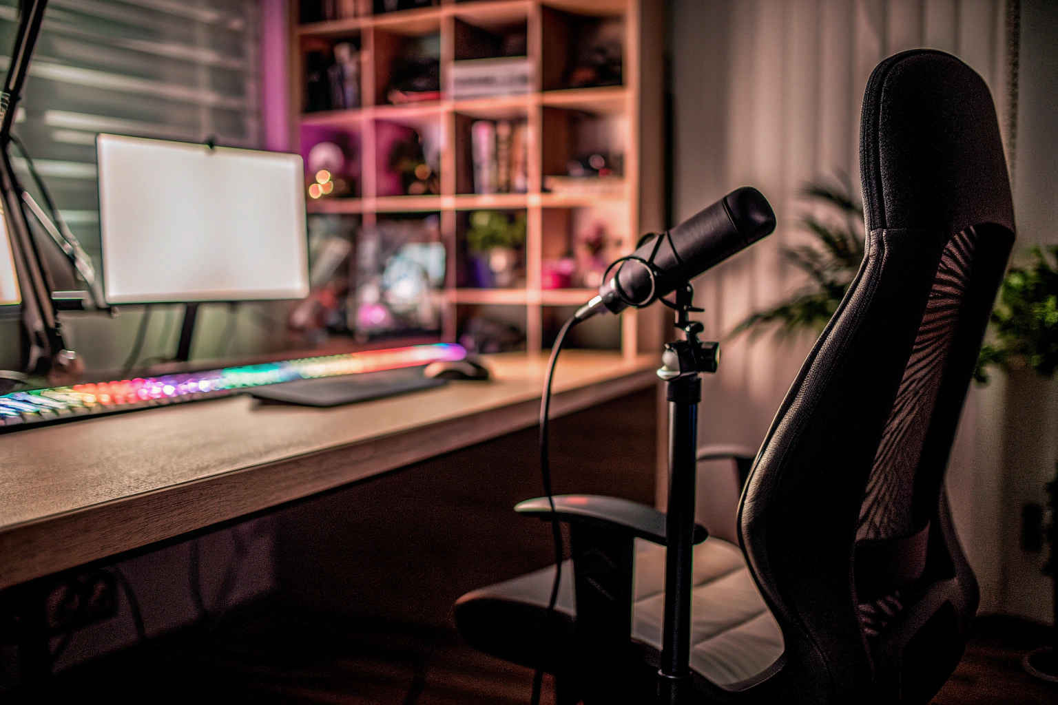 Ein personalisiertes Streaming-Setup mit dekorativen Elementen Personalisierter Streaming-Bereich