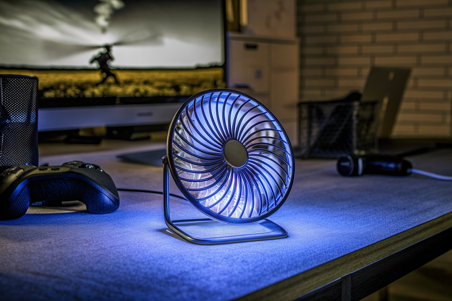 Ein RGB-Tischventilator, der sowohl für Abkühlung als auch für stimmungsvolle Beleuchtung sorgt. RGB Tischventilator für Gaming