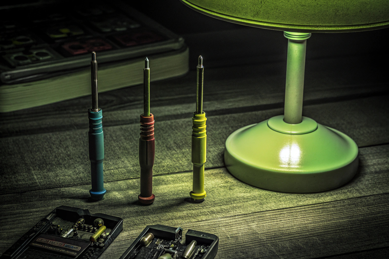 Ein Set von Schraubendrehern zur Reparatur von Retro-Konsolen. Retro-Konsolen-Schraubendreher