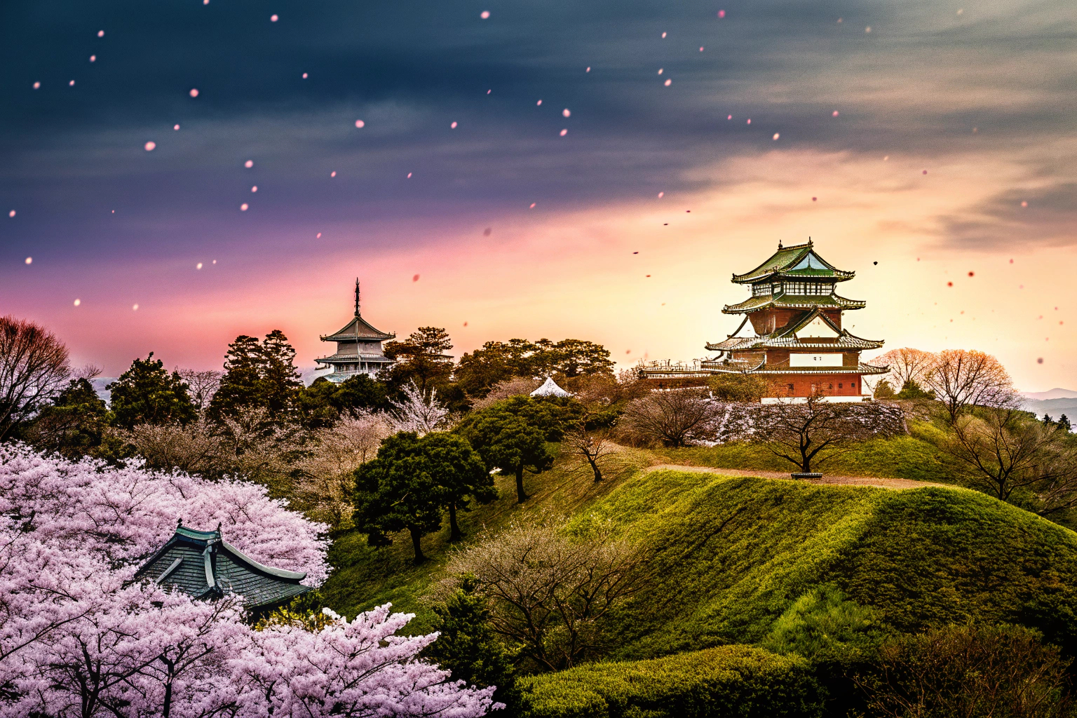 Ein spannender Moment aus Assassin's Creed Shadows, in dem der Spieler einen atemberaubenden Blick über das feudale Japan genießt. Assassin's Creed Shadows - Aussicht auf das feudale Japan