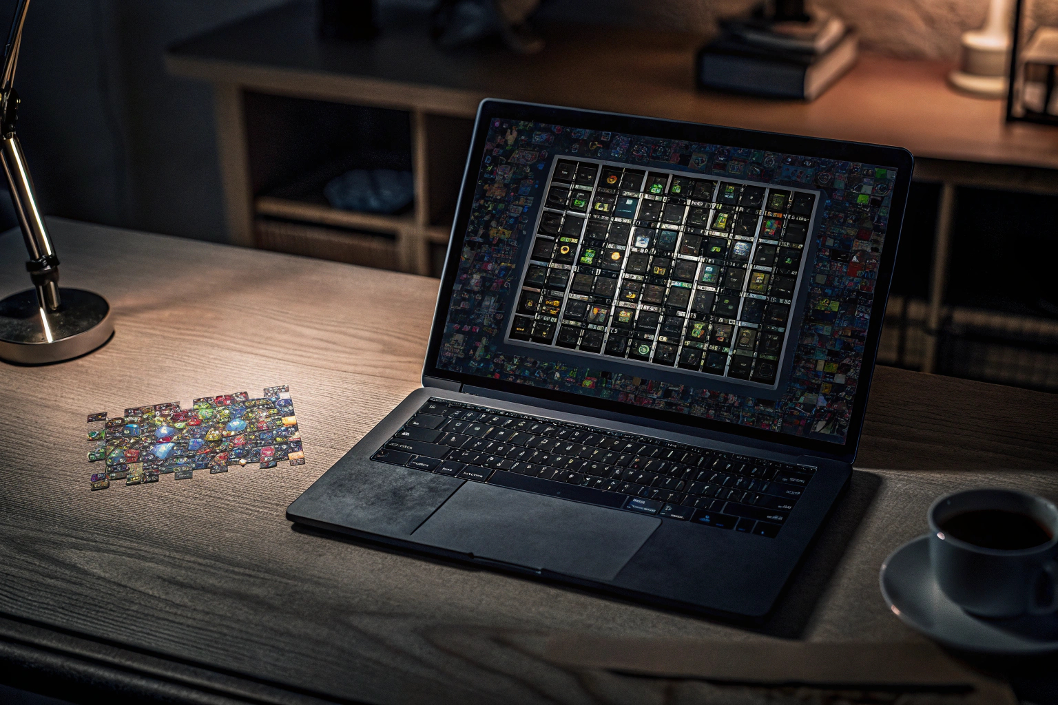 Ein spannendes Puzzle-Spiel auf einem Computerbildschirm, das sowohl herausfordernd als auch unterhaltsam aussieht. Puzzle-Spiel auf PC