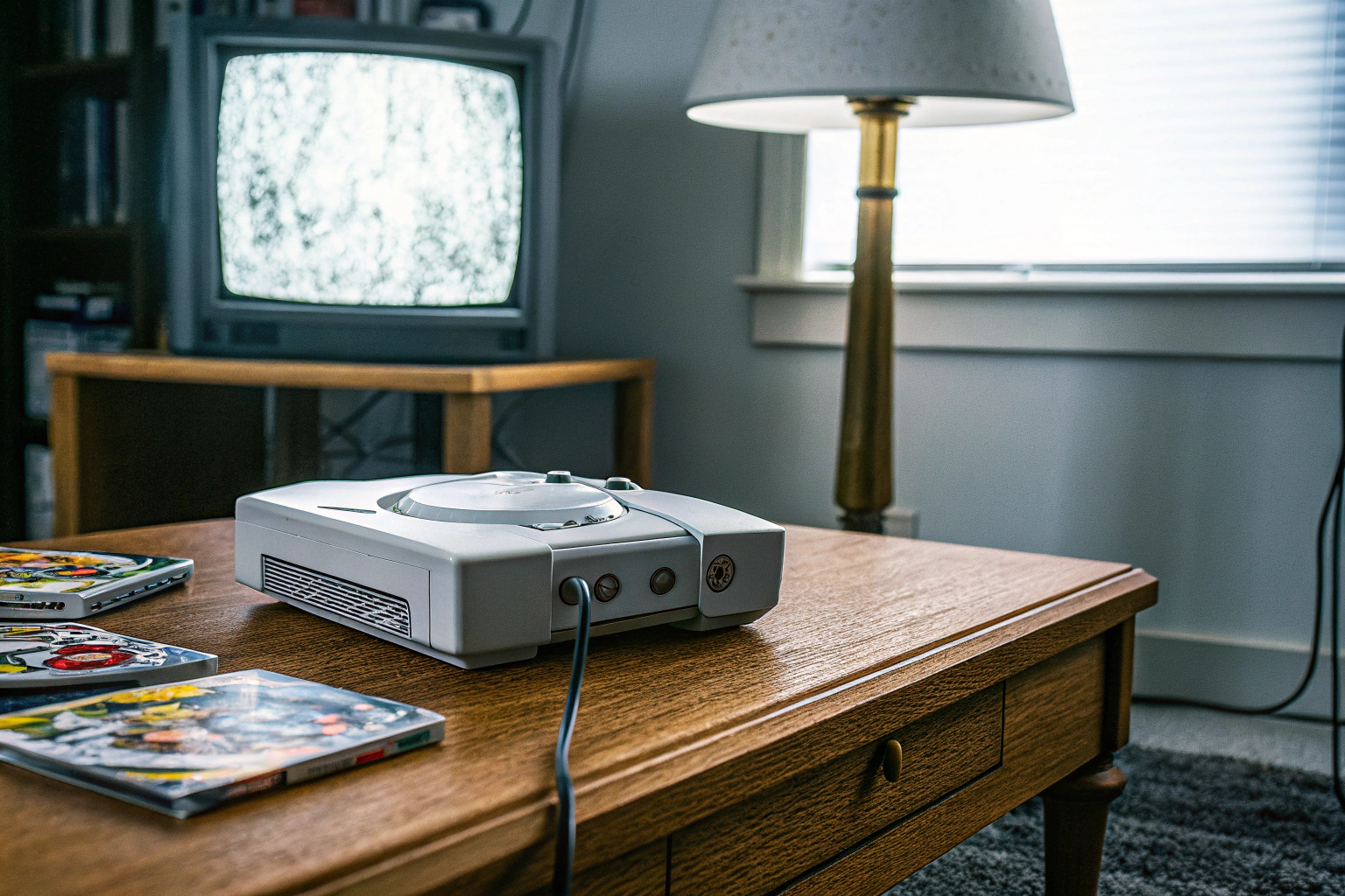 Ein Spieler, der ein Dreamcast-Spiel spielt Spieler mit Dreamcast