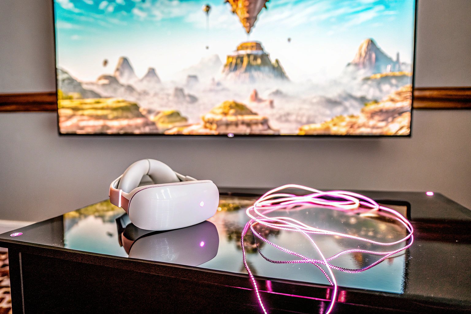 Ein Spieler, der ein Virtual Reality-Headset trägt und in eine virtuelle Welt eintaucht. Virtual Reality Gaming