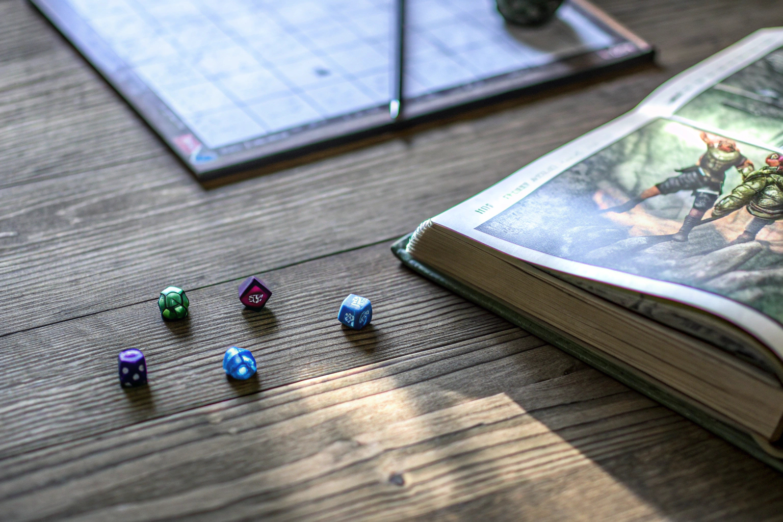 Ein Spieler, der in einem RPG-Brettspiel Würfel wirft. RPG-Brettspiel mit Würfeln