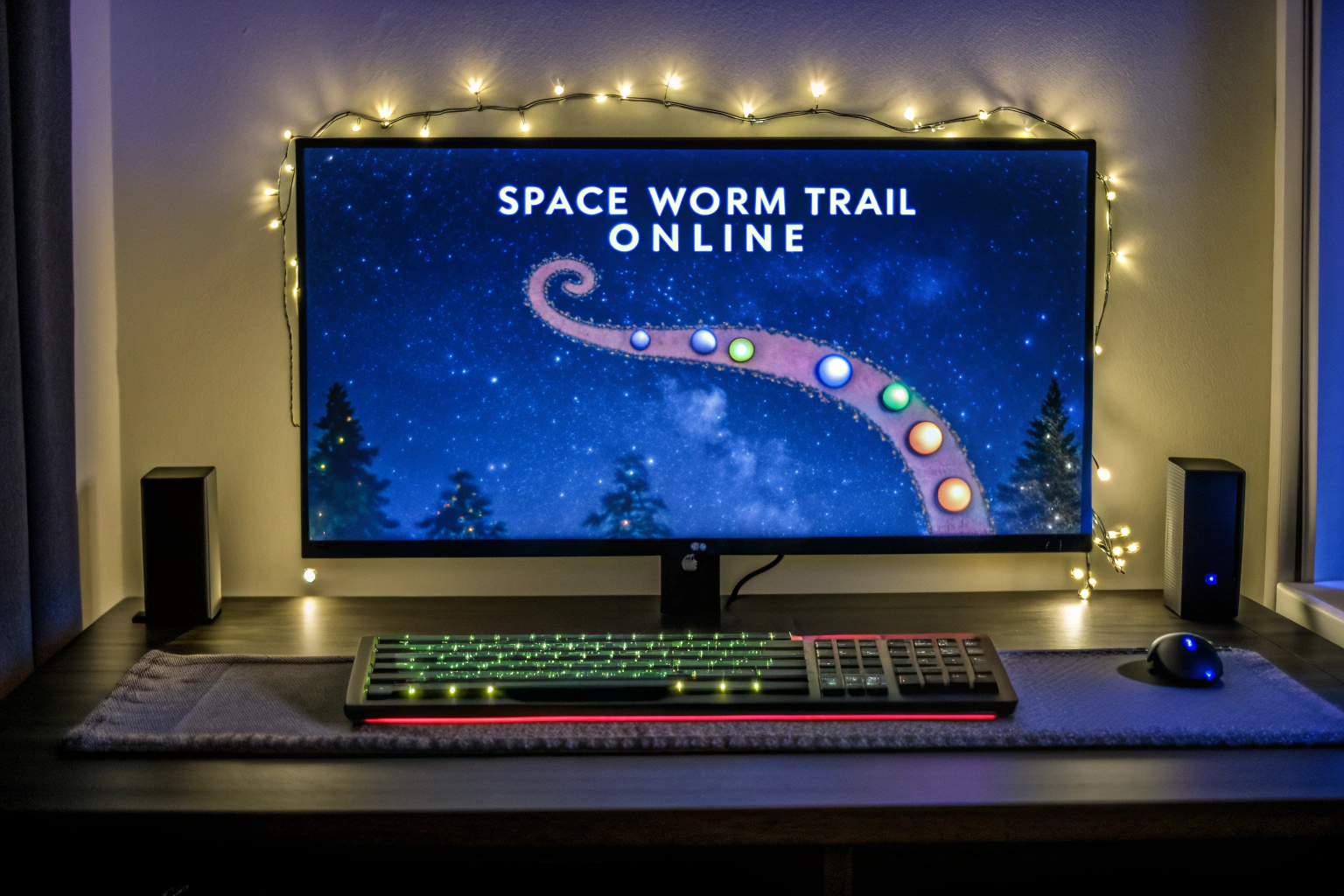 Space Worm Trail Online auf einem Bildschirm