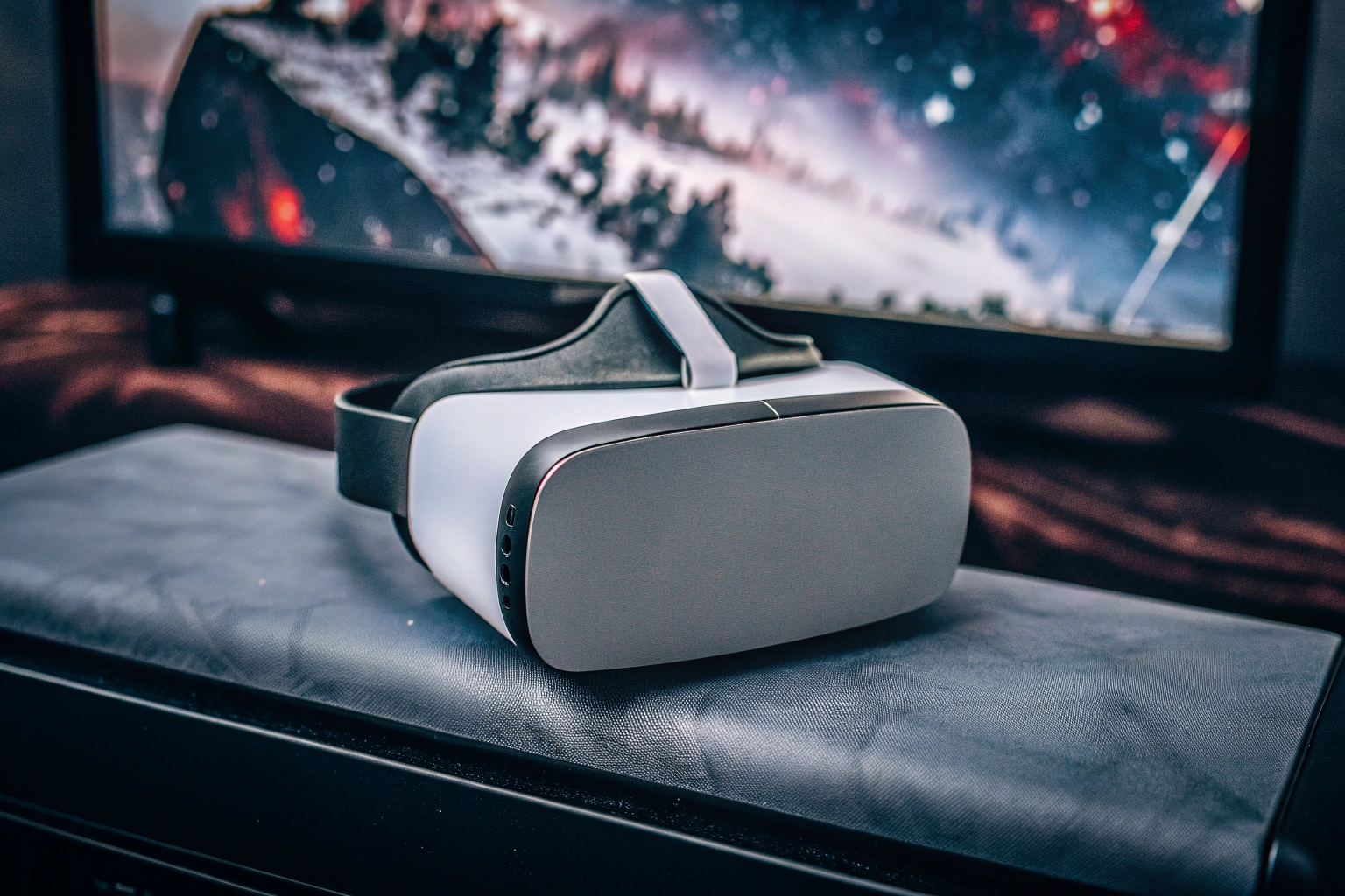 Ein Spieler nutzt ein VR-Headset, um ein aufregendes Spiel zu erleben. VR-Gaming Erfahrung