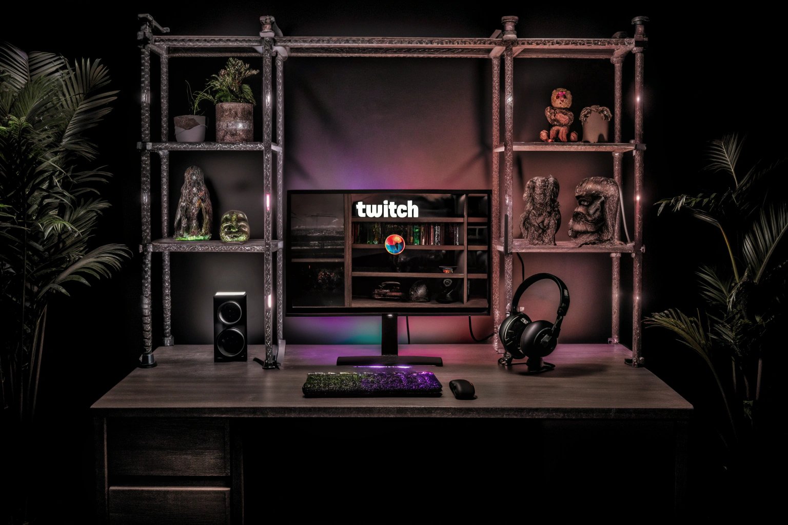 Ein Streamer, der mit seinem Publikum interagiert und Fragen beantwortet. Interaktion mit dem Publikum auf Twitch