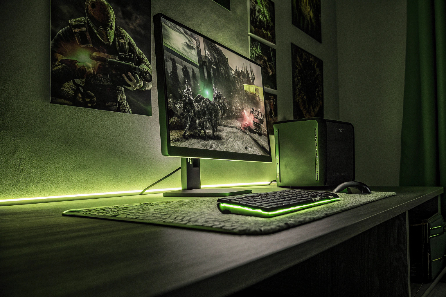 Ein Streamer, der vor einem Computerbildschirm sitzt und live auf einer Streaming-Plattform spielt. Gamer beim Streamen