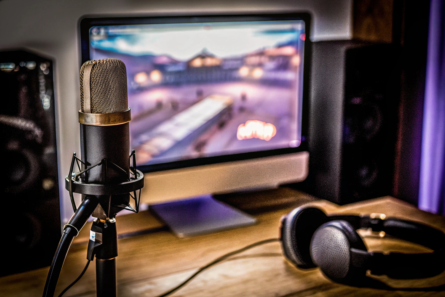 Ein Streamer interagiert mit seinem Publikum über einen Computerbildschirm, während er ein Spiel streamt. Streamer interagiert mit Publikum