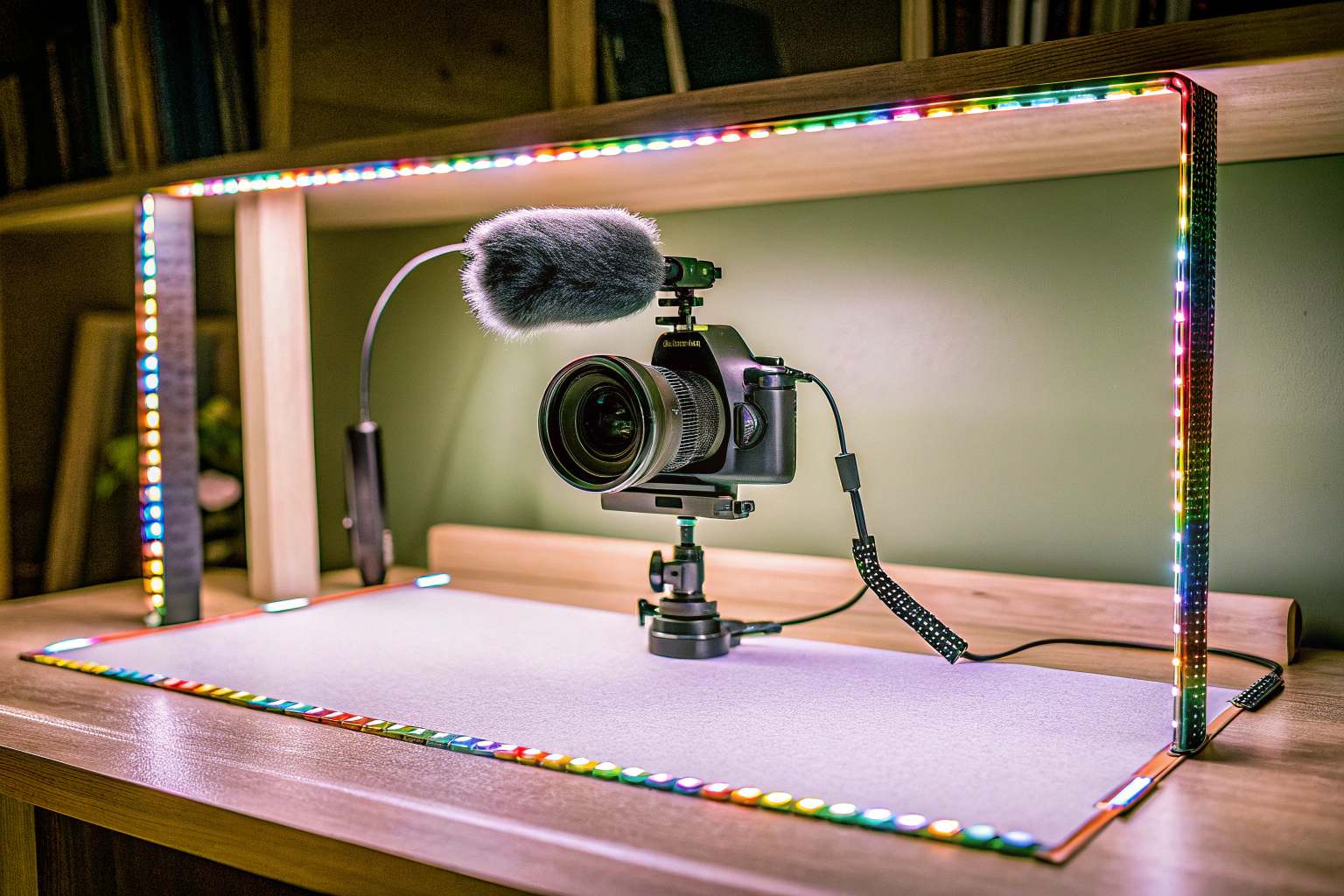 Streaming-Setup mit Beleuchtung