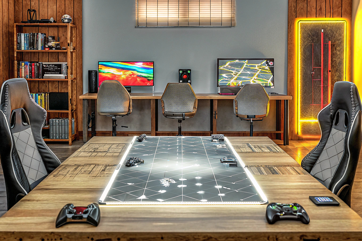 Ein Team von Gamern, die zusammenarbeiten und ihre Strategie besprechen. Teamarbeit im Gaming