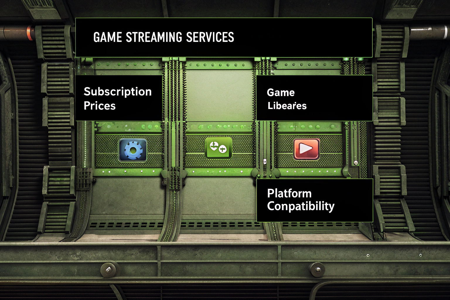 Ein Vergleichsdiagramm der beliebtesten Spiele-Streaming-Dienste mit ihren Hauptmerkmalen. Vergleich der Spiele-Streaming-Dienste