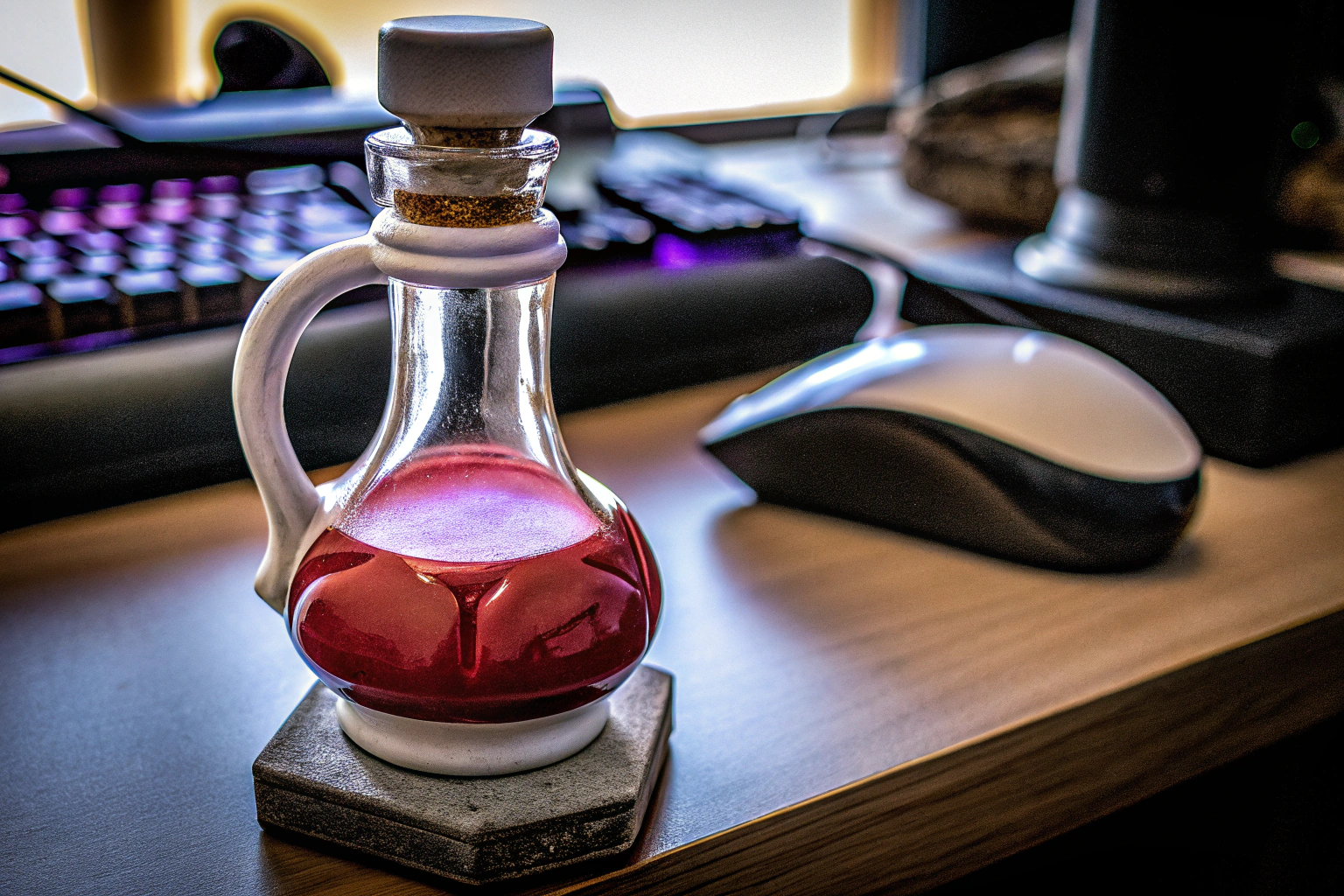 Eine dekorative Gaming-Keramiktasse mit einem Health Potion Motiv, perfekt für Gamer. Elbenwald Gaming-Tasse