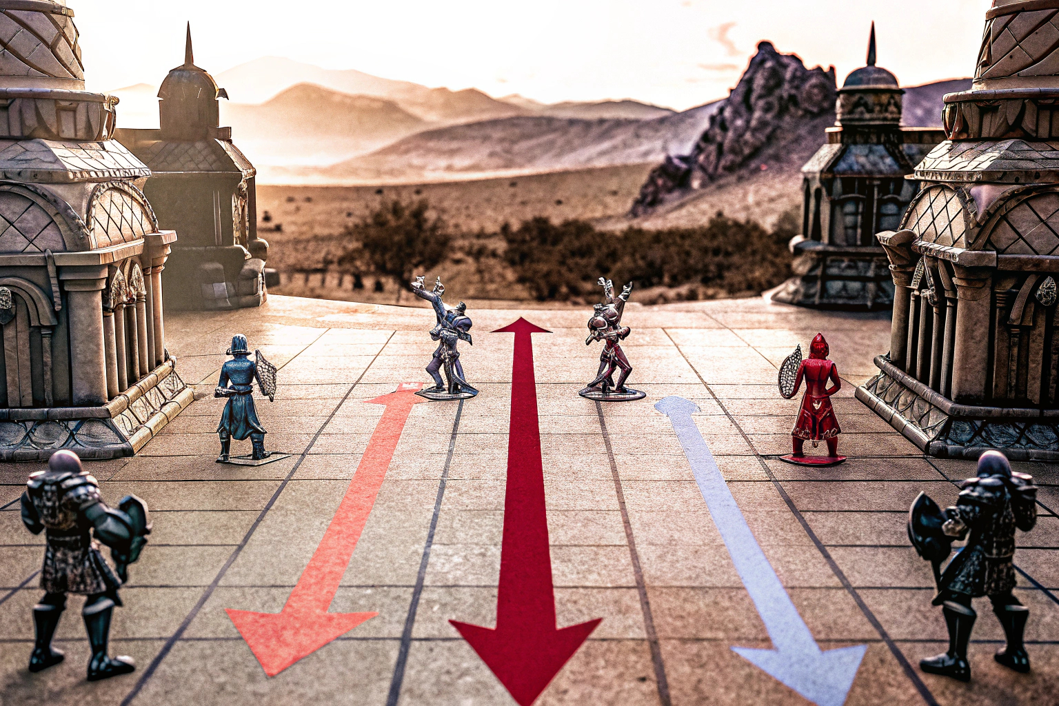 Eine epische Schlacht in einem MMORPG, in der sich zwei Teams gegenüberstehen. Epische Schlacht in einem MMORPG