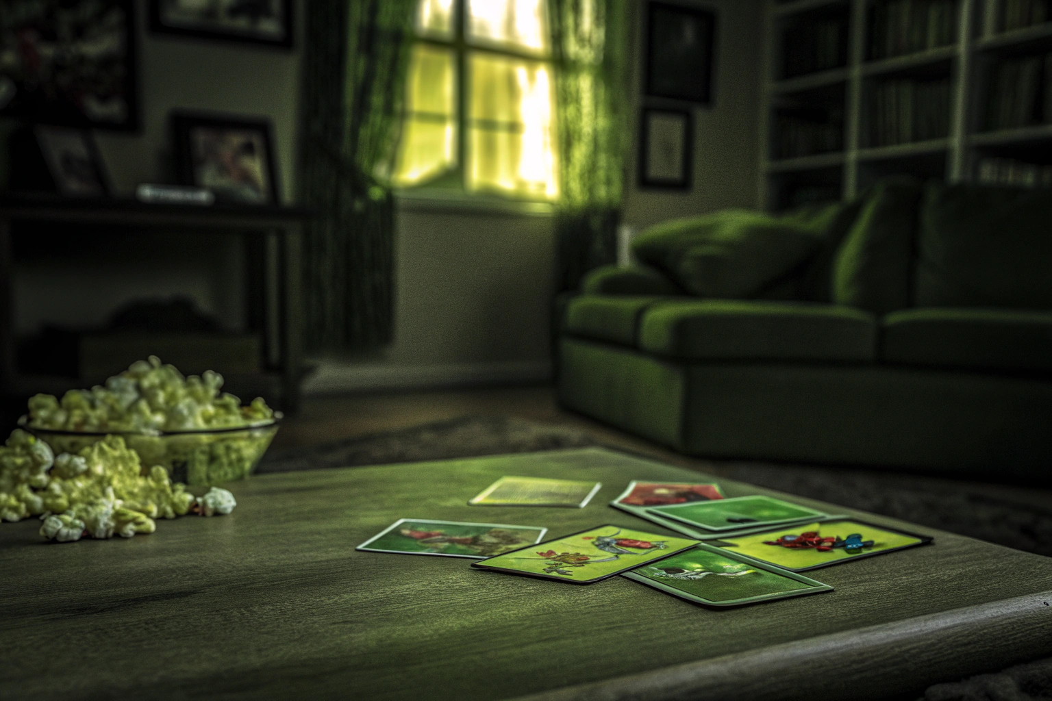 Eine Familie, die zusammen am Tisch ein Kartenspiel spielt und dabei viel Spaß hat. Familie spielt Kartenspiel