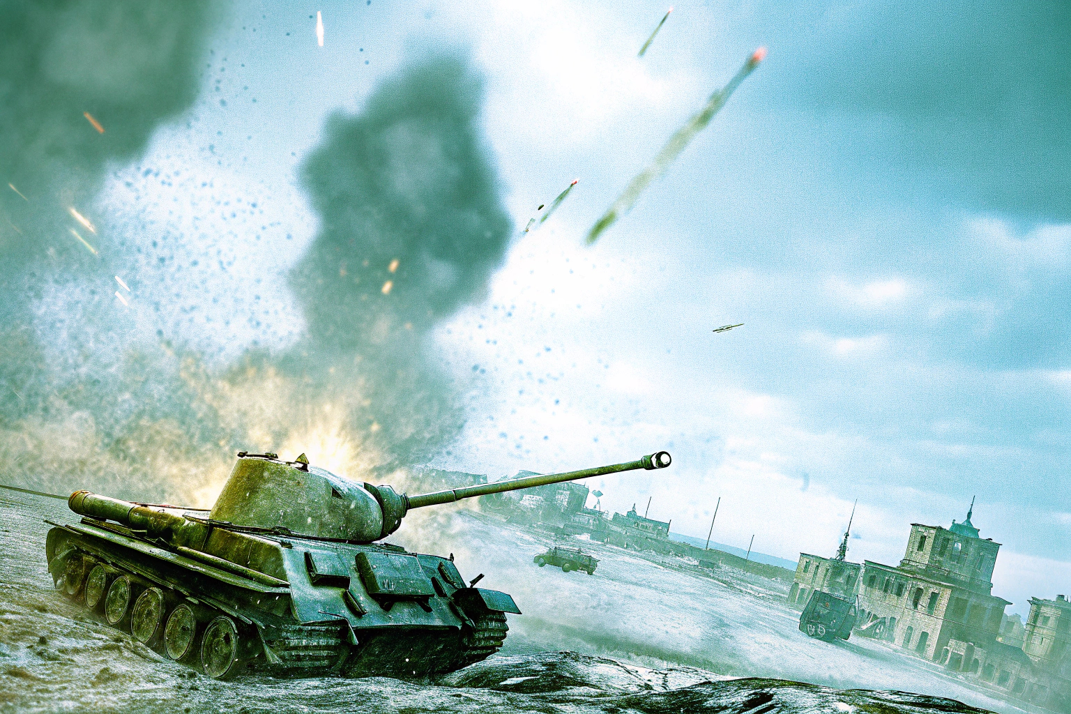 Eine fesselnde Szene aus Battlefield V, die das Chaos und die Intensität des Zweiten Weltkriegs eindrucksvoll darstellt. Battlefield V Zweiter Weltkrieg
