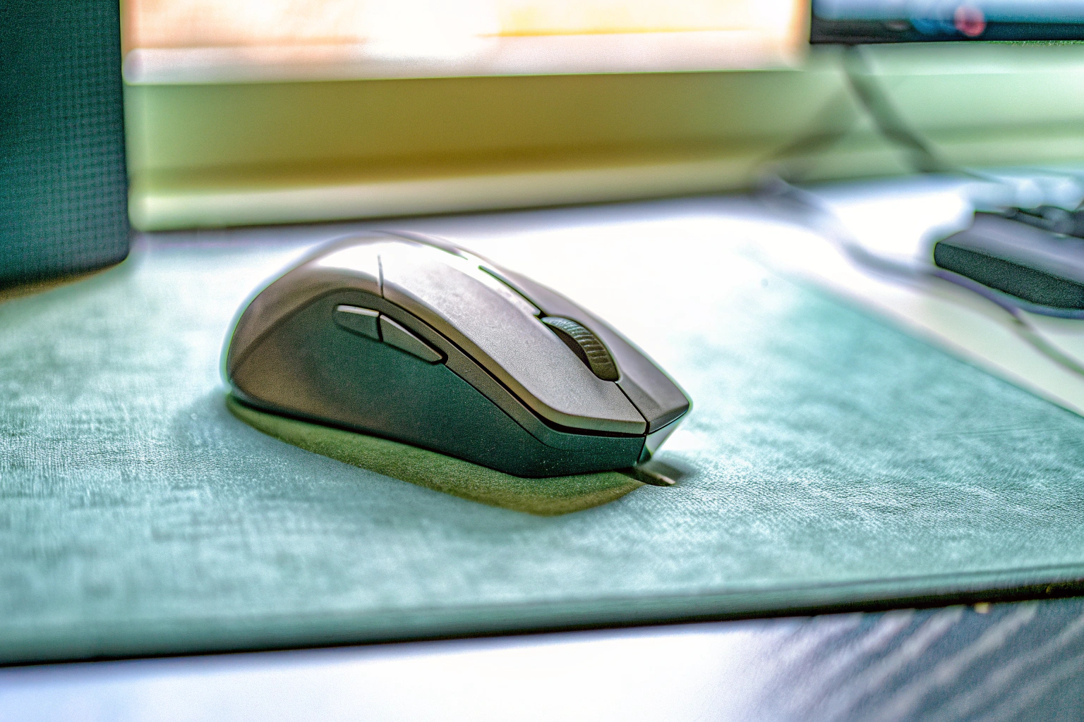 Gaming-Maus auf Mausmatte