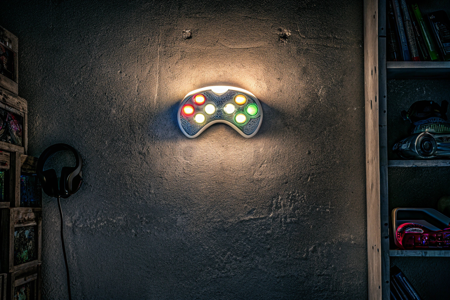 Gaming-Wandleuchte mit RGB-Farben