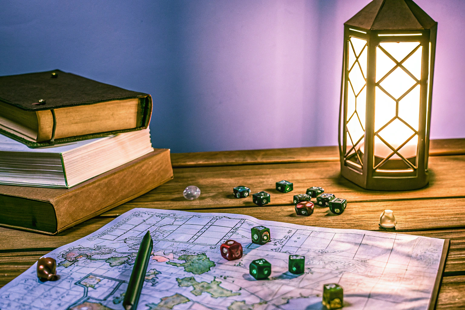Eine Gruppe von Freunden, die gemeinsam ein Rollenspiel genießen. Gemeinsames Rollenspiel
