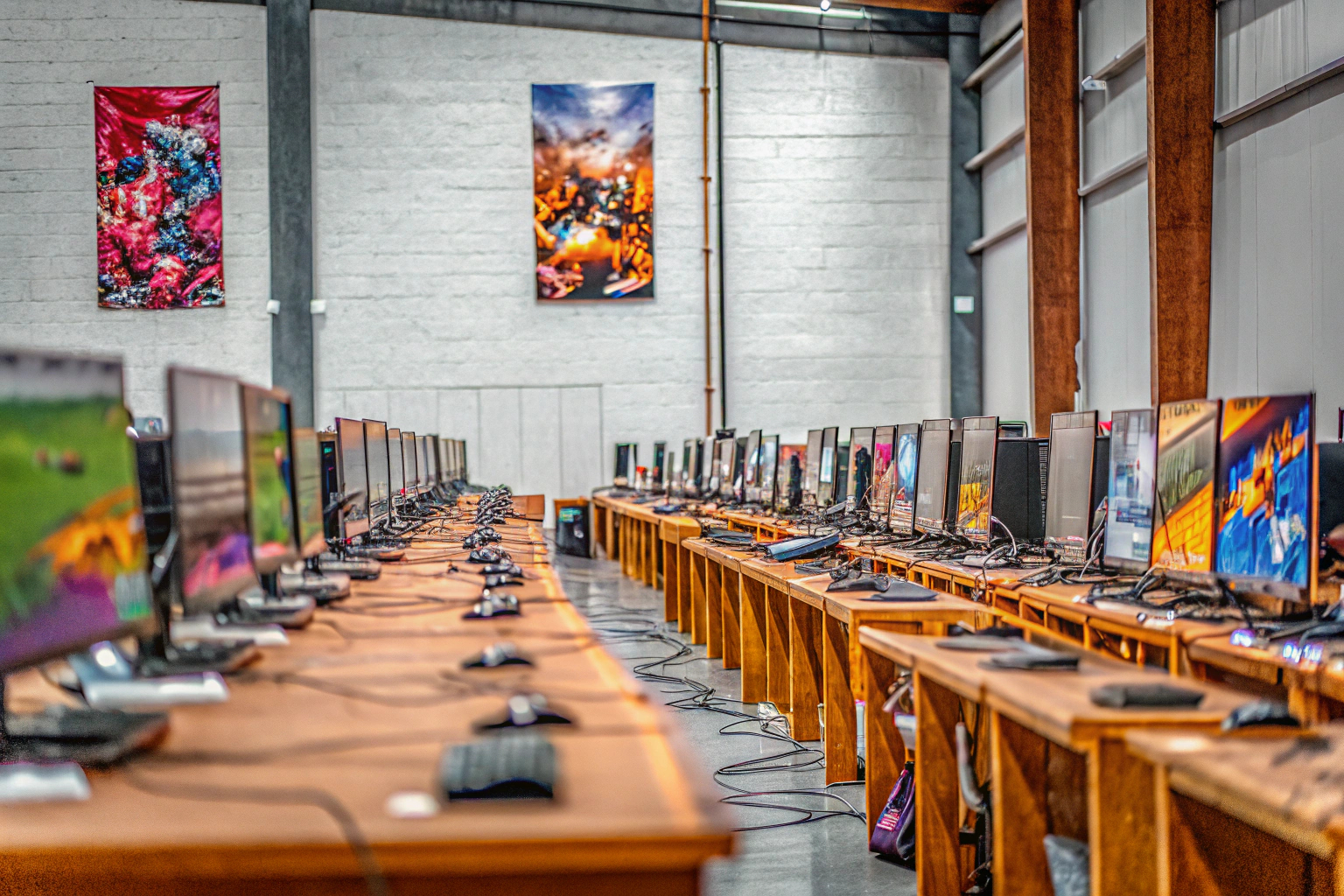 Eine Gruppe von Gamern, die an einem Gaming-Event teilnehmen und gemeinsam Spaß haben. Gamers at a gaming event