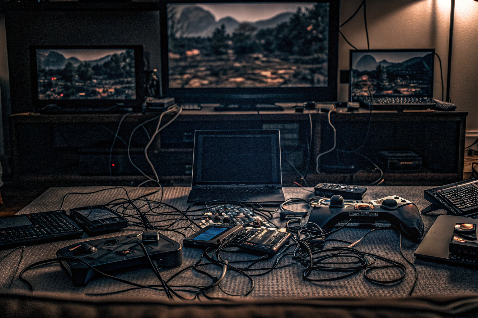 Eine Gruppe von Gamern, die gemeinsam an einem Tisch spielen und Mods diskutieren. Gamer diskutieren Mods
