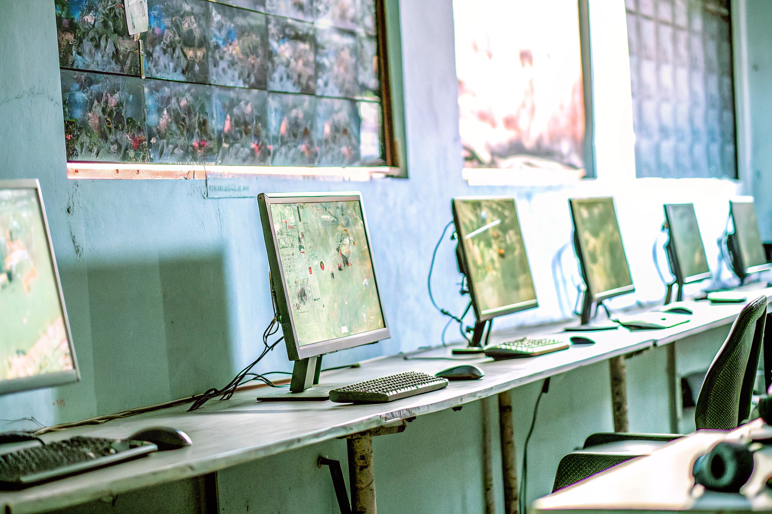 Eine lebendige Gaming-Szene mit Spielern, die an ihren PCs spielen. PC-Gaming-Community