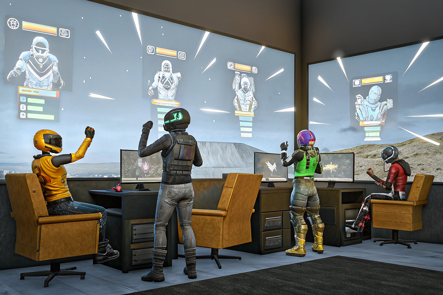 Eine lebhafte Gaming-Community, die sich online austauscht. Gaming-Community