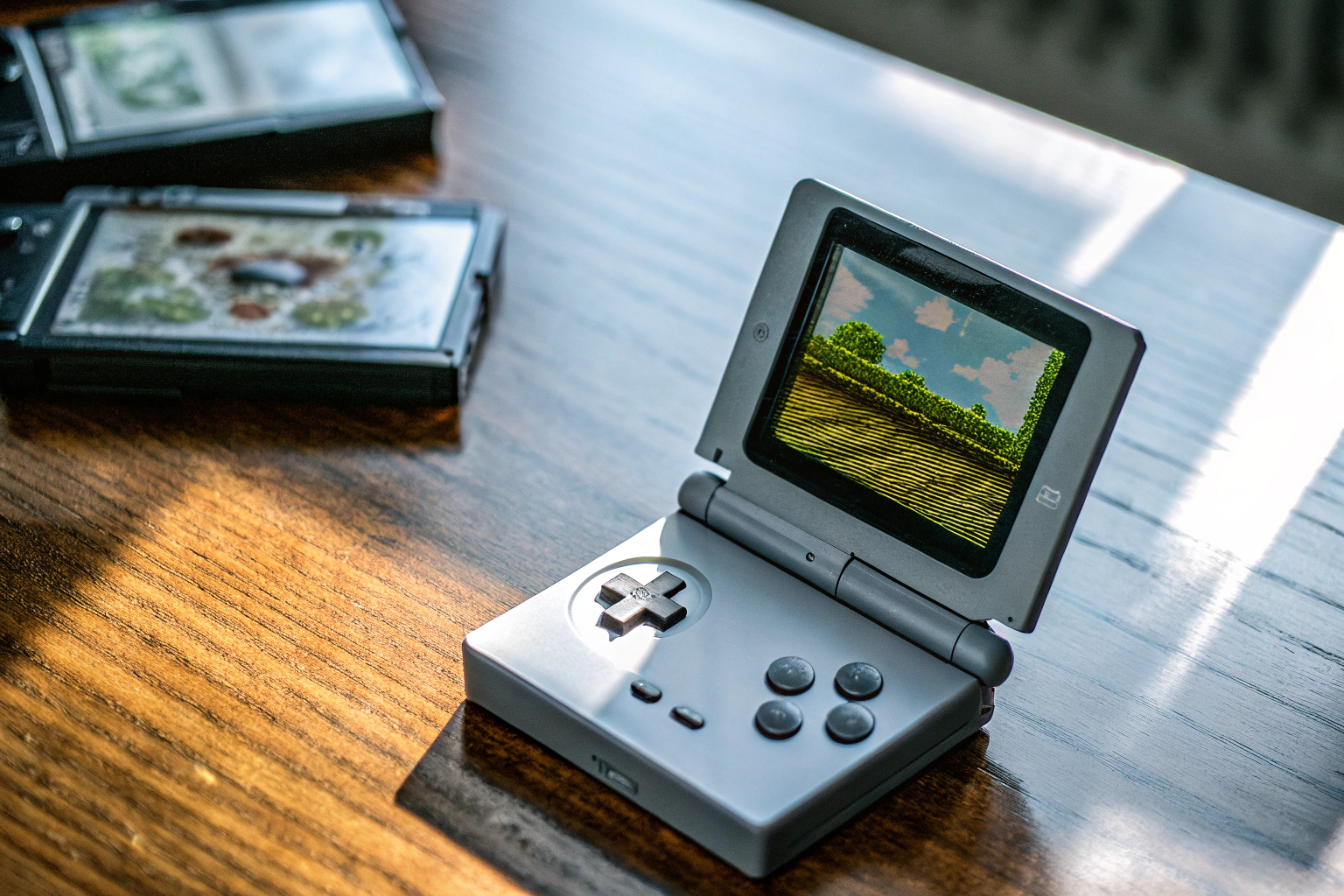 Eine moderne Retro-Handheld-Konsole, die die besten Spiele der Vergangenheit in einem praktischen Format bietet. Moderne Retro-Handheld-Konsole