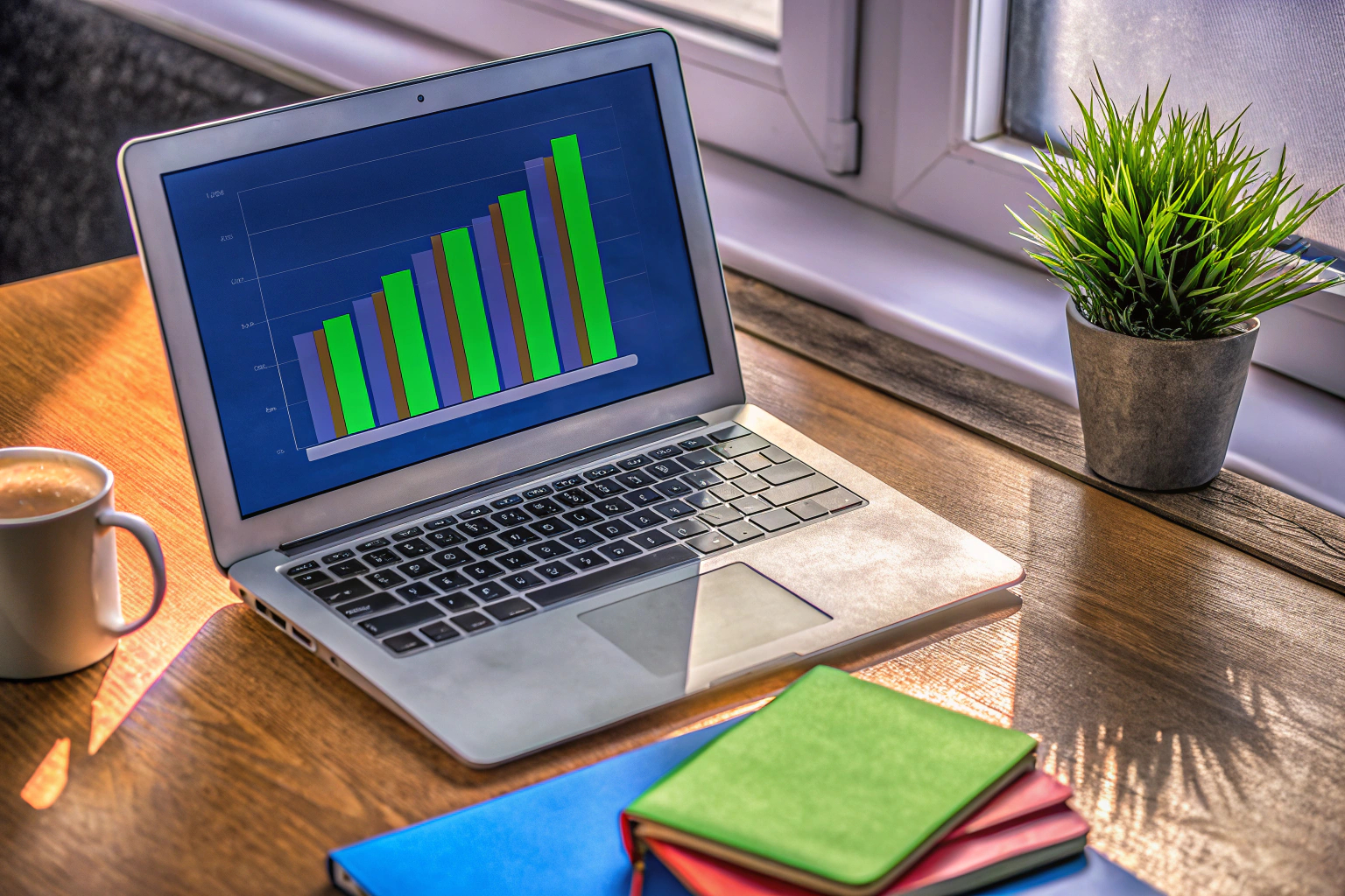 Eine Person, die an einem Laptop arbeitet und ein Gamification-Tool verwendet, um ihre Produktivität zu steigern. Gamification-Tool auf Laptop