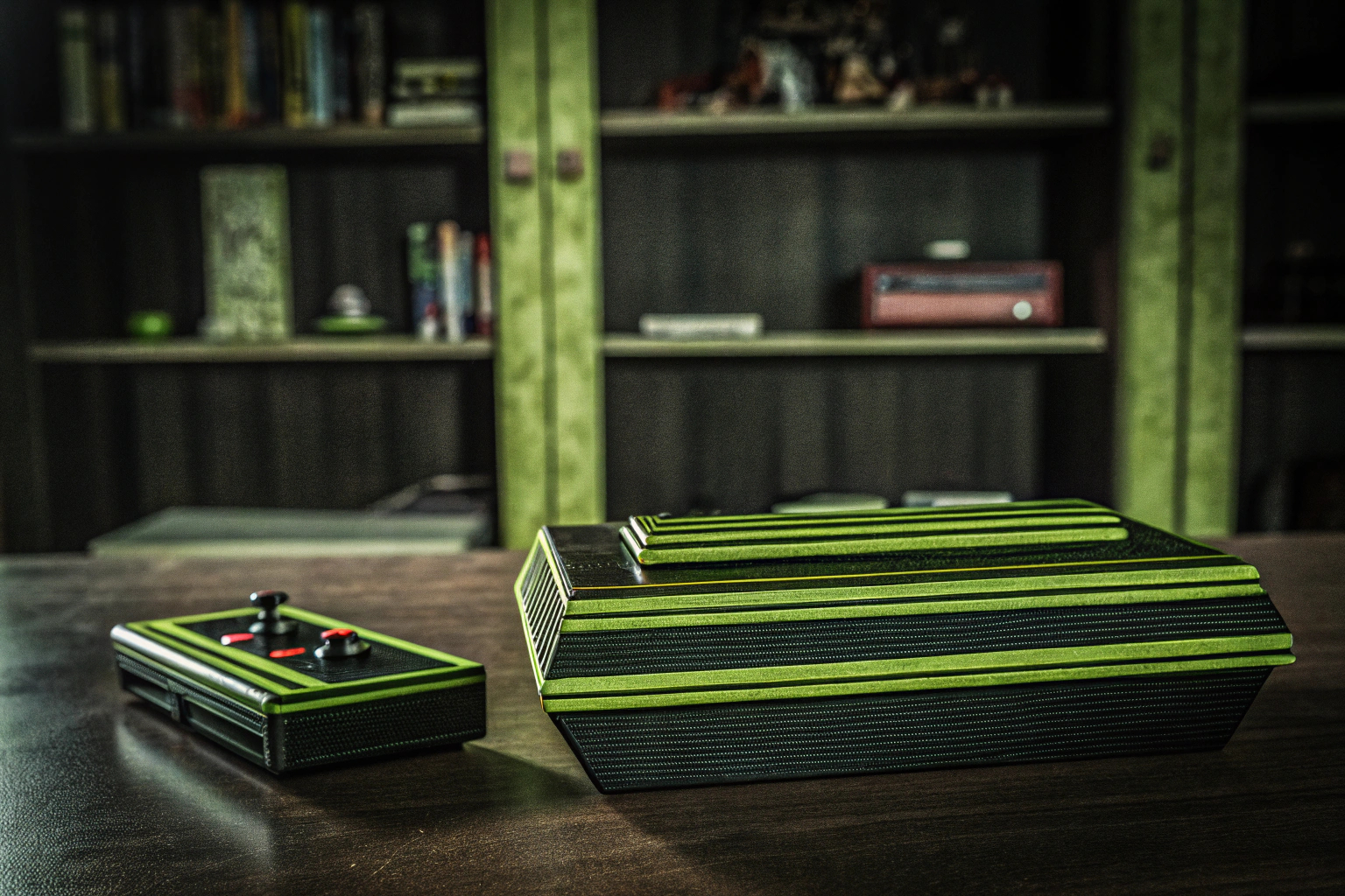 Eine Retro-Gaming-Konsole mit nostalgischem Design, perfekt für Fans klassischer Spiele. Retro-Gaming-Konsole