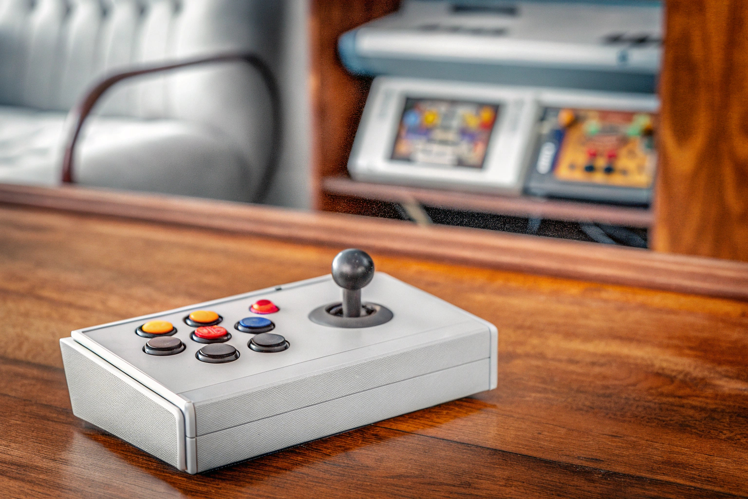 Eine Retro-Konsole mit klassischem Design, perfekt für Retro-Gaming-Fans. Retro Spielekonsole