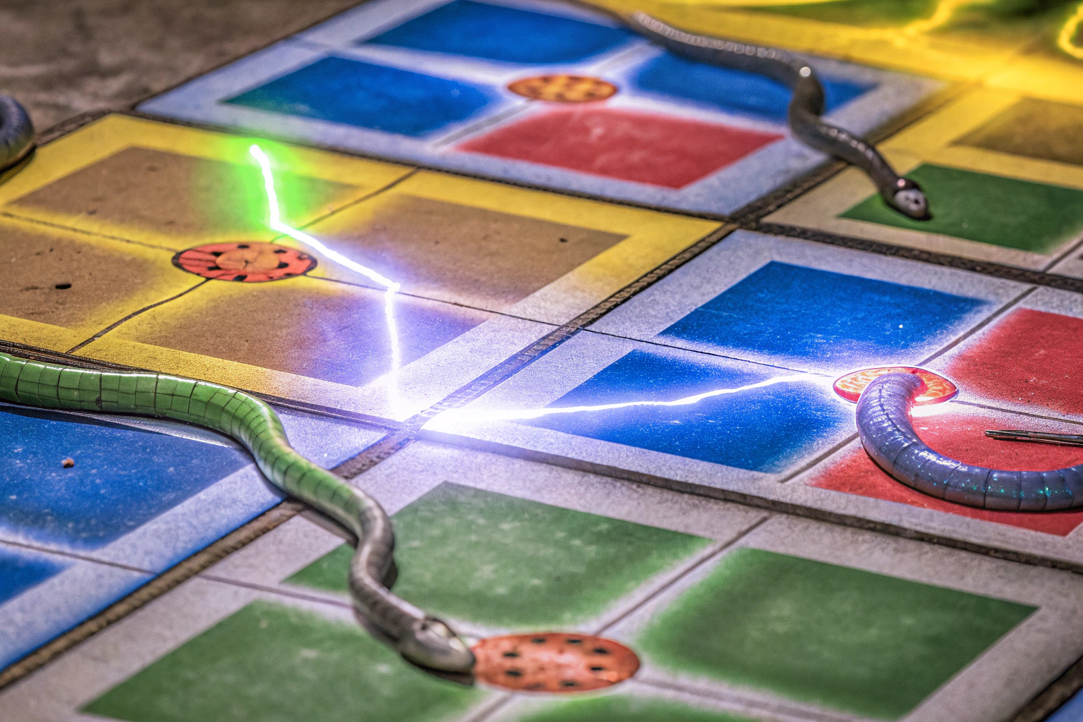 Eine spannende Multiplayer-Schlange in Aktion, umgeben von anderen Schlangen im Spiel. Snake.io Schlangenspiel