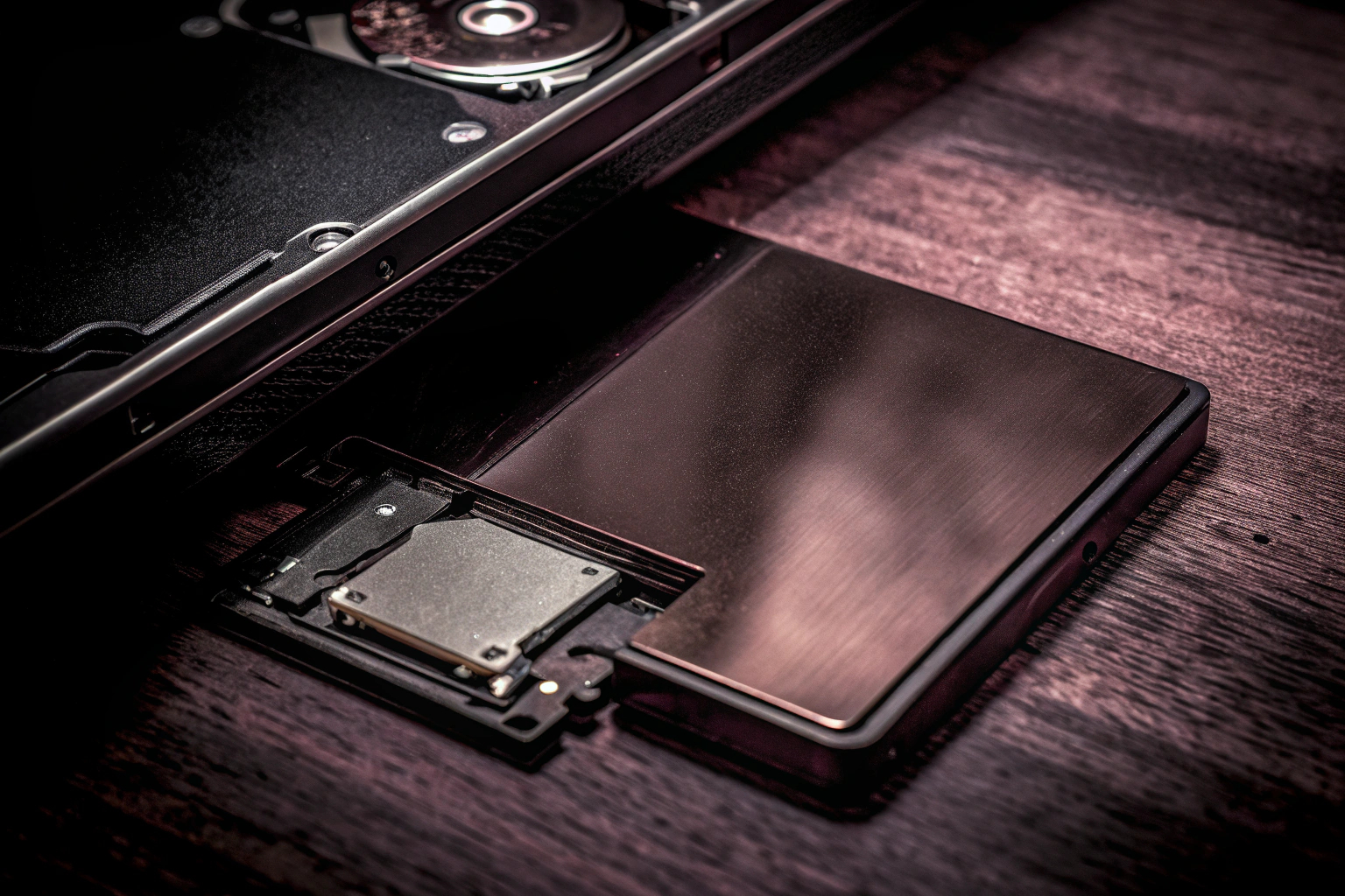 Eine SSD im Vergleich zu einer herkömmlichen HDD in einem Laptop. SSD in Laptop