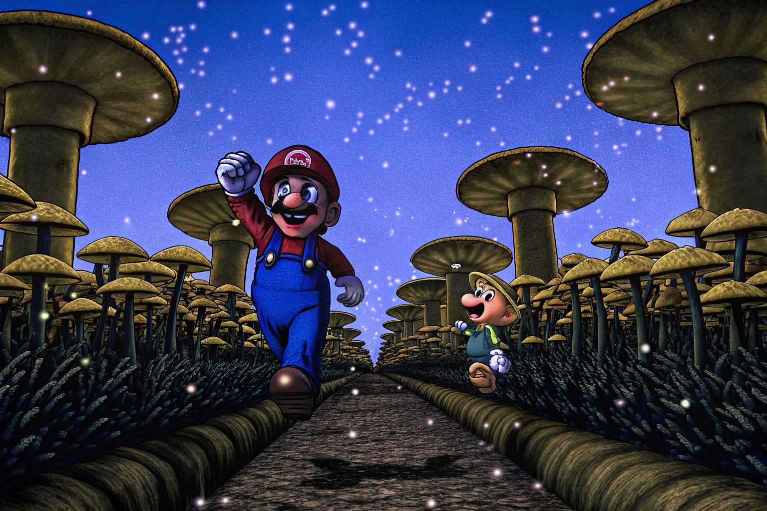 Eine Szene aus Super Mario Bros. Wonder mit Mario und seinen Freunden auf einem Abenteuer. Super Mario Bros. Wonder Abenteuer
