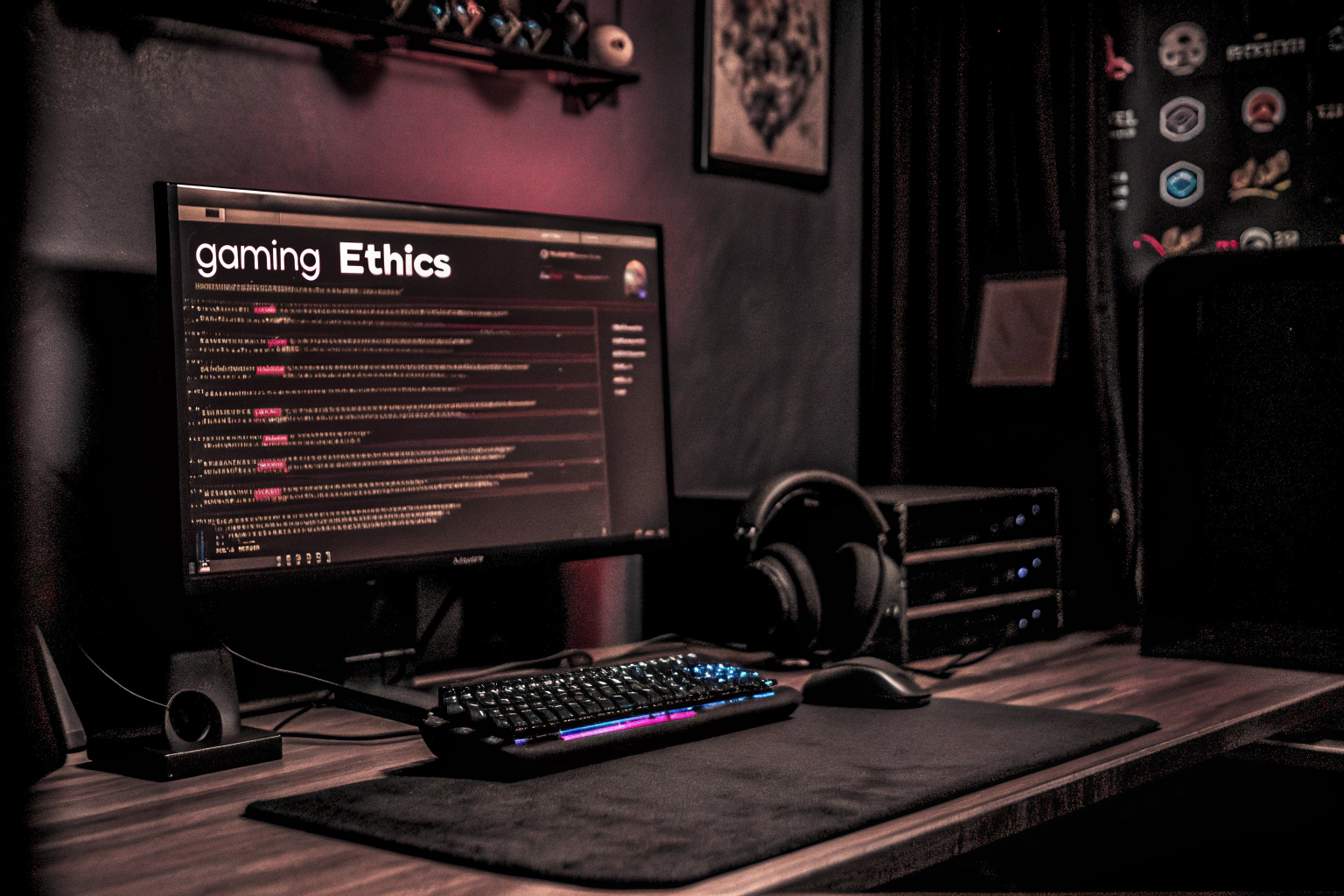 Ethik im Gaming wird diskutiert. Gaming ethics discussion
