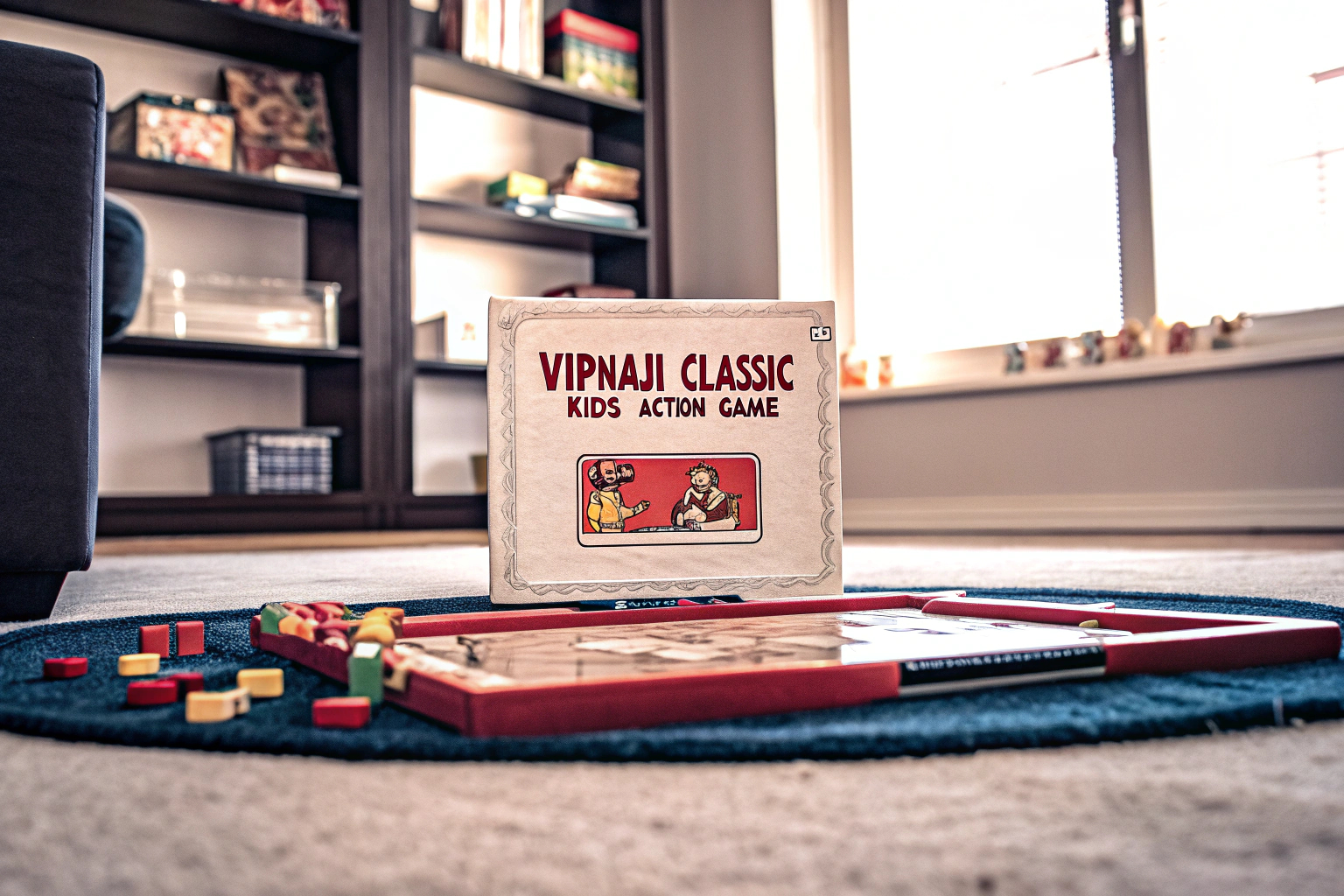 Familie spielt das VIPNAJI Classic Kinder Action Spiel. Familienspiel VIPNAJI Classic