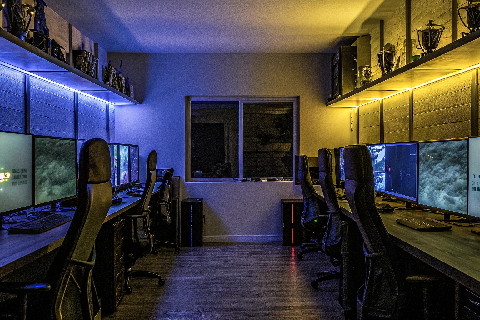 Gamer, die in einer Community spielen und sich über Headsets unterhalten. Gamer-Community im Austausch