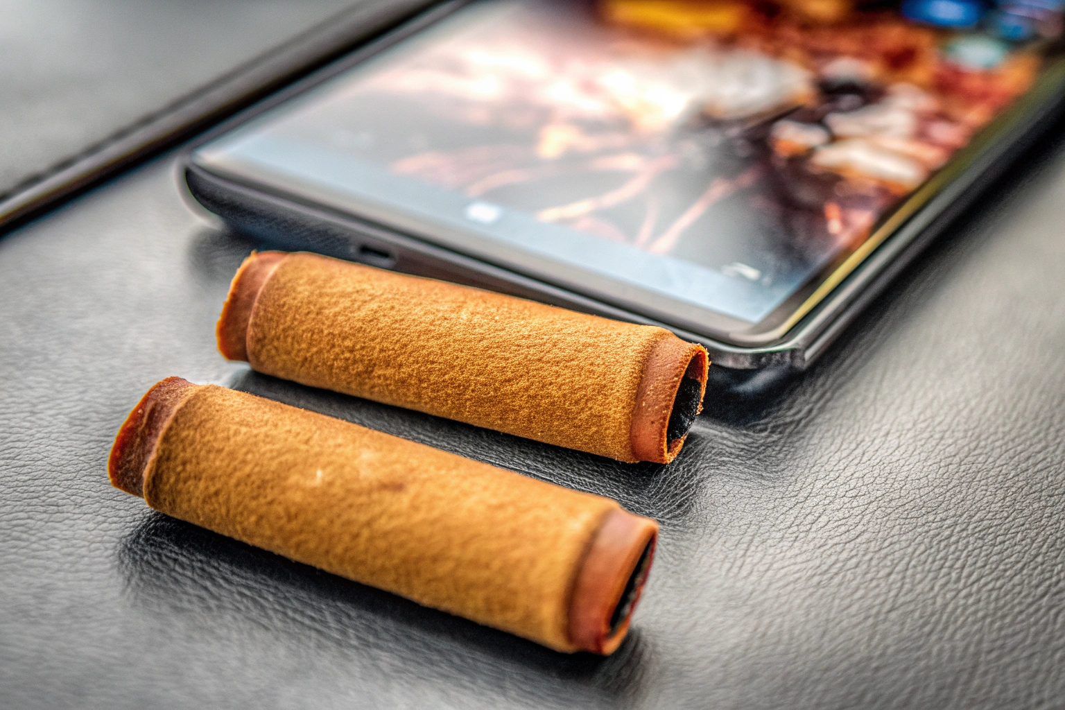 Gaming Finger Sleeves von RISOKA im Einsatz auf einem Smartphone. RISOKA Gaming Finger Sleeves
