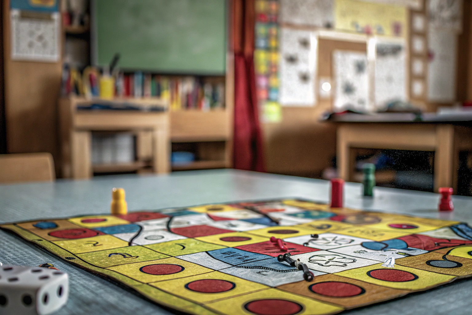 Kinder spielen ein Brettspiel, das ihnen hilft, mathematische Fähigkeiten zu entwickeln. Mathematisches Spiel für Kinder