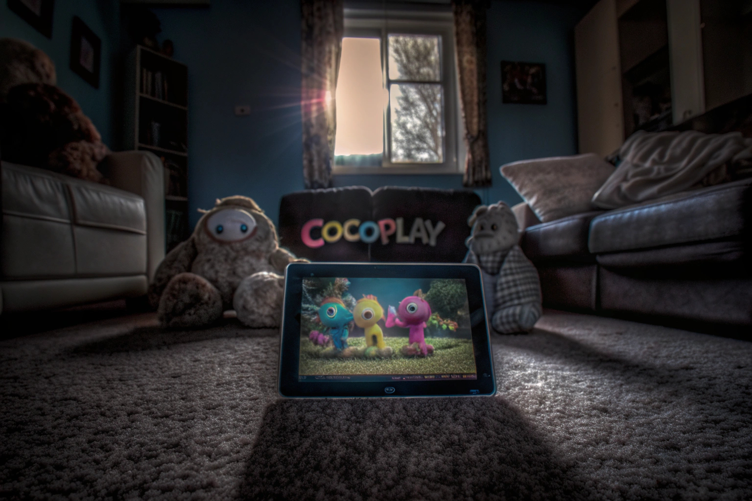 Kinder und Eltern spielen gemeinsam ein Cocoplay-Spiel Familie spielt Cocoplay-Spiel