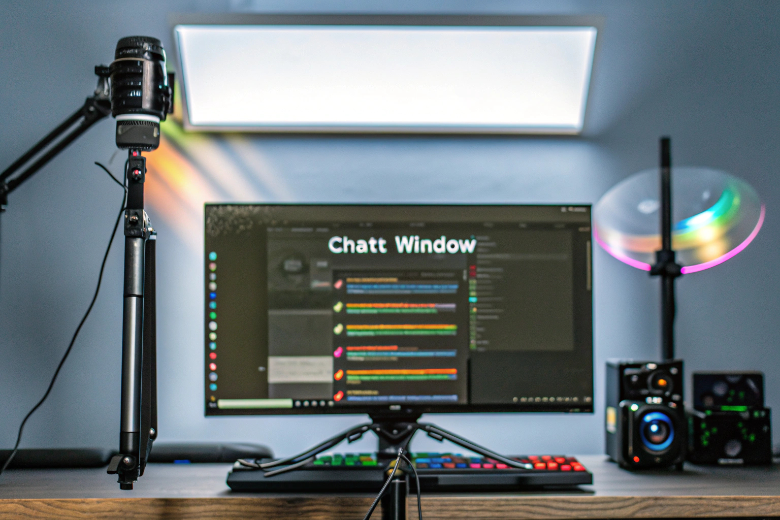 Live-Streaming-Szene mit einem Streamer, der mit seinem Publikum interagiert. Streamer interagiert live mit seinem Publikum