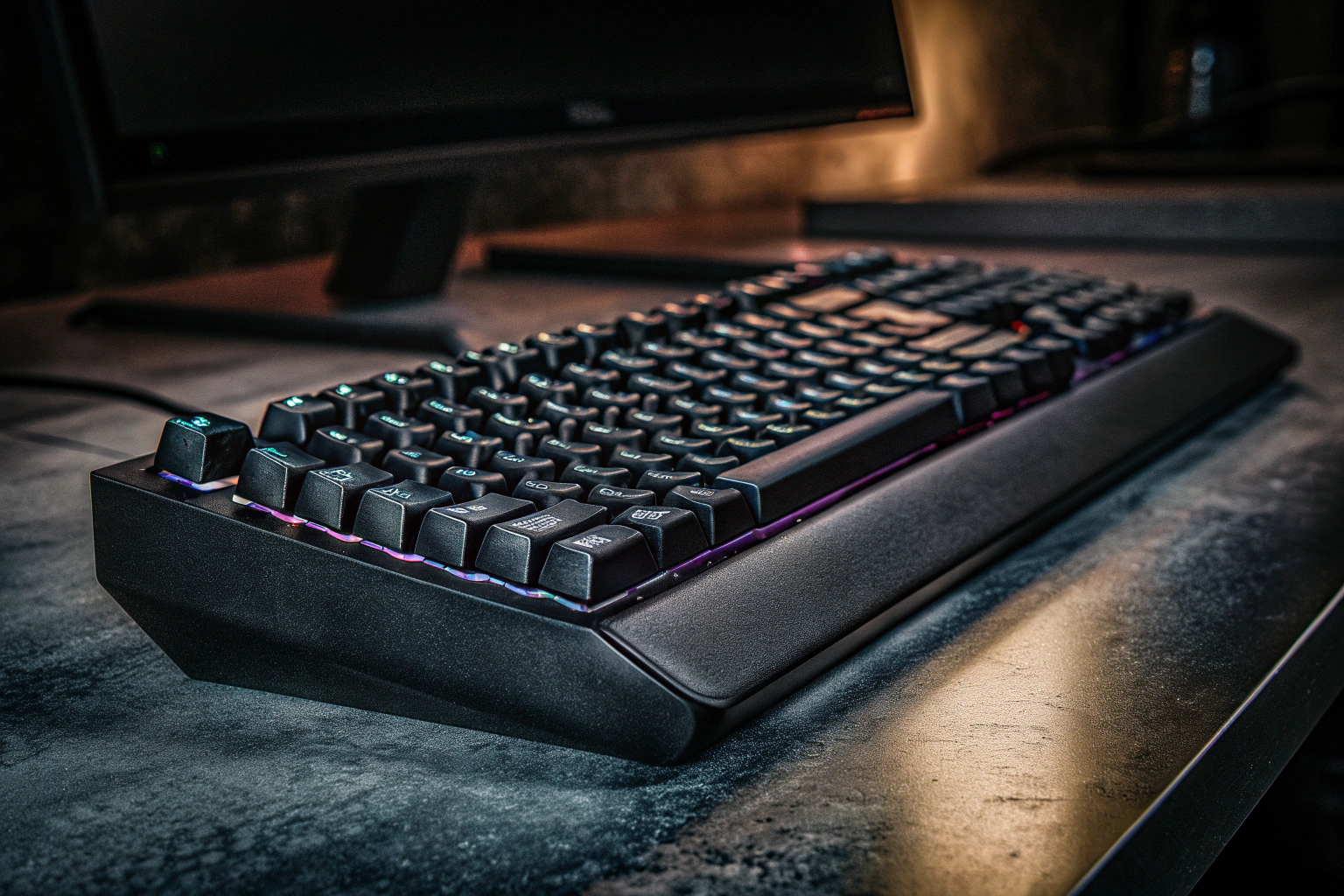 Membran-Gaming-Tastatur mit RGB-Beleuchtung und Handballenauflage Membran-Gaming-Tastatur mit RGB-Beleuchtung