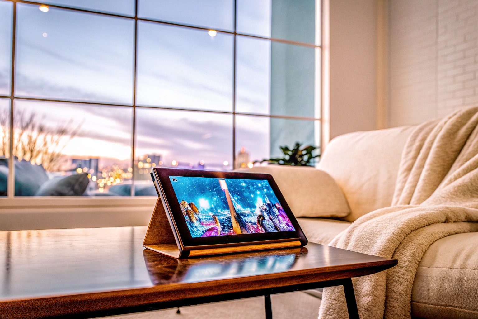 Mensch, der auf einem Tablet einen Film oder ein Spiel streamt. Streaming auf einem Tablet